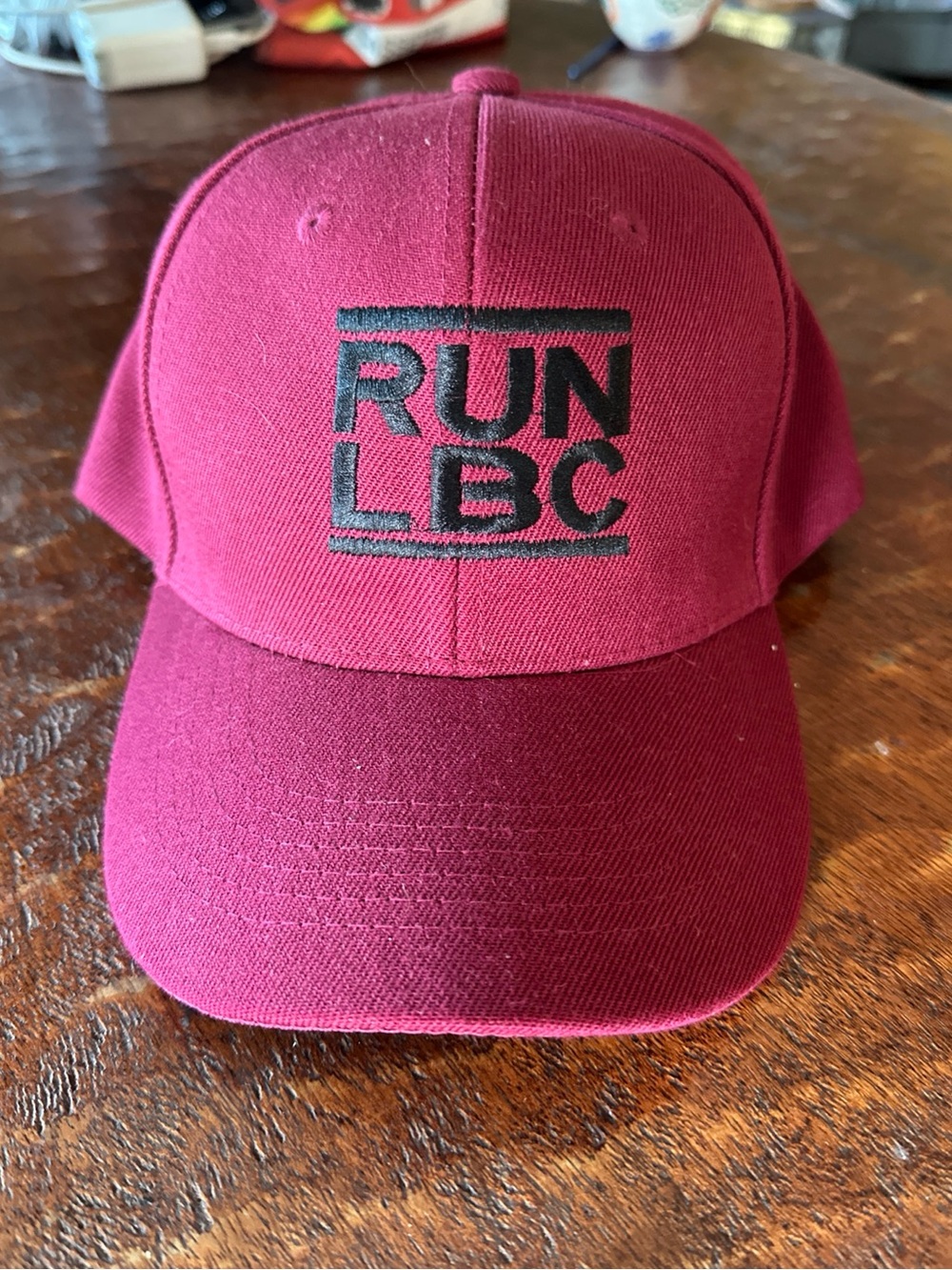 RUN LBC Maroon Baseball Cap adjustable